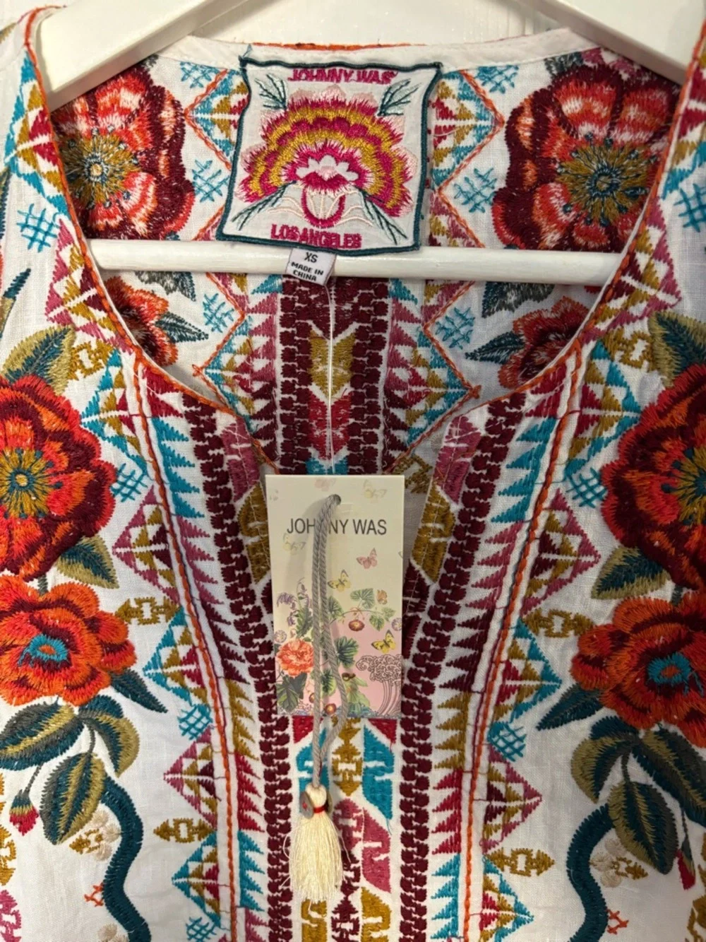 NWT Johnny Was Ornella Flutter Sleeve Blouse 100% Linen - Picture 4 of 10